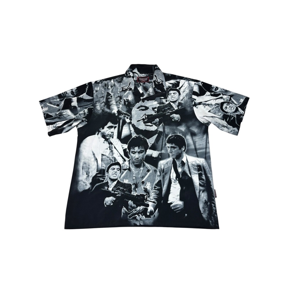 Vintage Dragonfly Scarface Shirt Mens XXL Mobster‎ Series Tony  Print Black